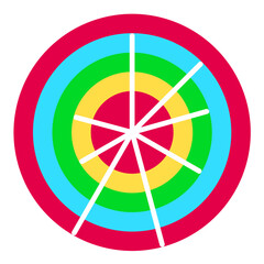 Radar Pie Chart Flat Multicolor Icon