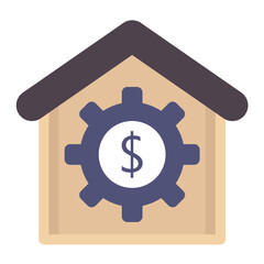 House Price Flat Multicolor Icon