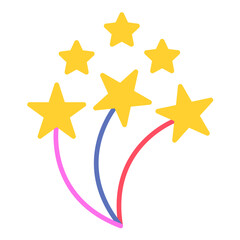Fireworks Flat Multicolor Icon