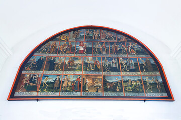 Totentanztafel in der Heilig-Kreuz-Kapelle in Emmetten