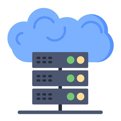 Cloud Storage Flat Multicolor Icon