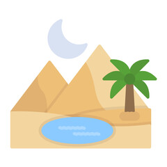 Oasis Flat Multicolor Icon
