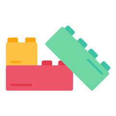 Blocks Flat Multicolor Icon