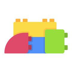 Blocks Flat Multicolor Icon