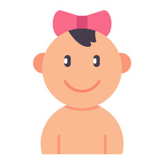 Baby Girl Flat Multicolor Icon