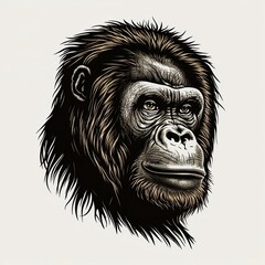Drawing of a Head of an Orangutan Created by Generative AI Technology