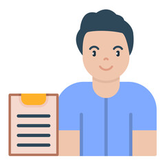 Gym Trainer Flat Multicolor Icon