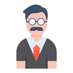 Male Professor Flat Multicolor Icon