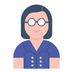 Female Professor Flat Multicolor Icon