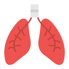 Lungs Flat Multicolor Icon