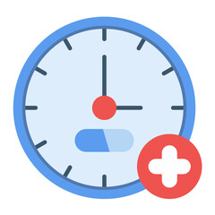 Medical Clock Flat Multicolor Icon