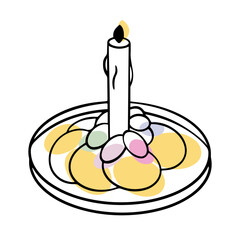 Easter bread and colored eggs