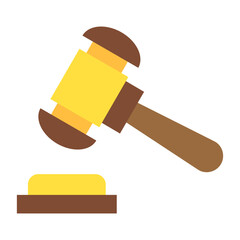 Judge Hammer Flat Multicolor Icon
