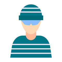 Criminal Flat Multicolor Icon