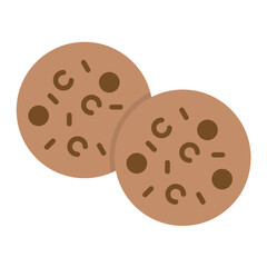 Chocolate Chip Flat Multicolor Icon