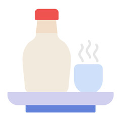Sake Flat Multicolor Icon