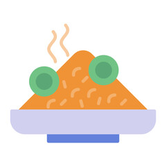 Nasi Goreng Flat Multicolor Icon