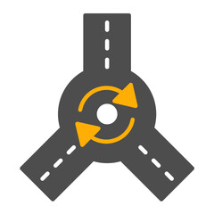 Roundabout Flat Multicolor Icon