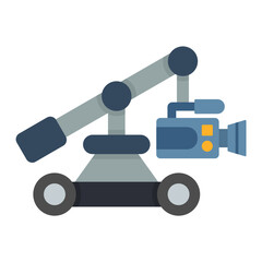 Camera Crane Flat Multicolor Icon