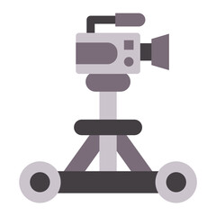 Camera Dolly Flat Multicolor Icon