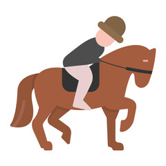 Horse Rider Flat Multicolor Icon