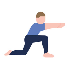 Low Lunge Right Flat Multicolor Icon