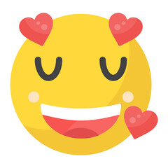 Smiling Face with Heart Eyes Flat Multicolor Icon