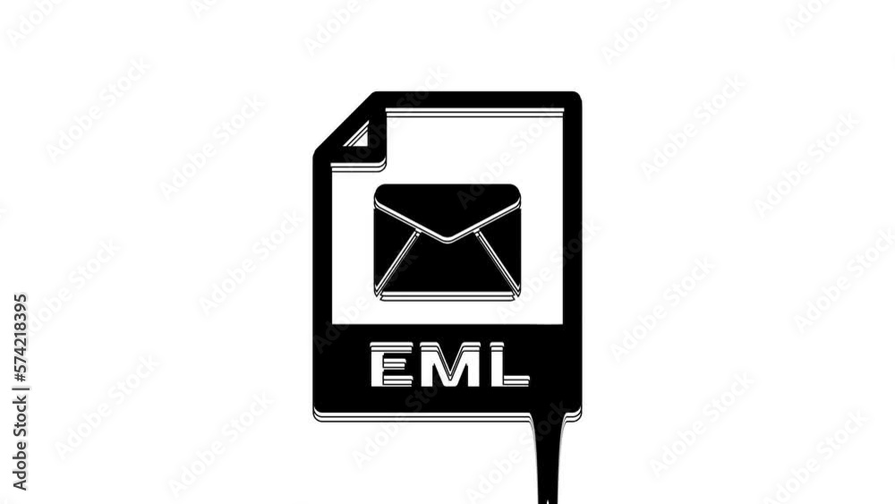 Canvas Prints black eml file document. download eml button icon isolated on white background. eml file symbol. 4k 