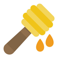Honey Dipper Flat Multicolor Icon
