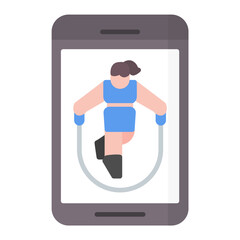 Jumping Jack Flat Multicolor Icon