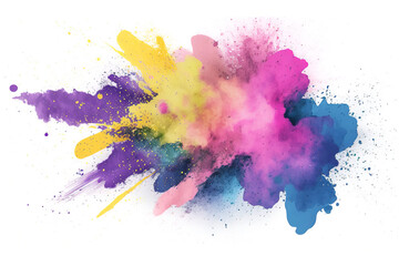 Watercolor Paint Powder Splat Rainbow Explosive blob drip splodge spot Mark With an Explosion of Color, Movement and Artistic Flair Illustration Fun, Expressive