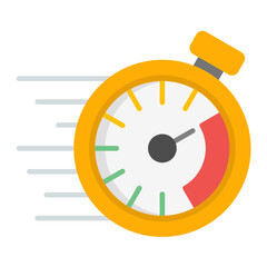 Race Stopwatch Flat Multicolor Icon