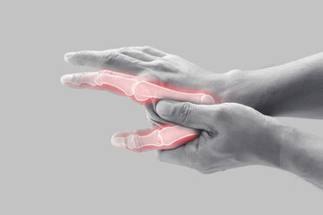 Man having bone pain in index finger and thumb.