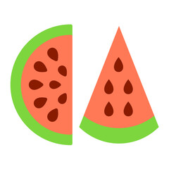 Watermelon Flat Multicolor Icon