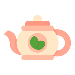 Tea Pot Flat Multicolor Icon