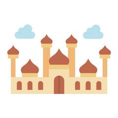 Mosque Flat Multicolor Icon
