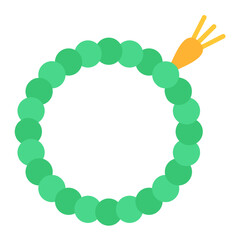 Praying Beads Flat Multicolor Icon