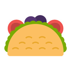 Taco Flat Multicolor Icon