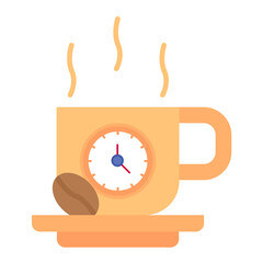 Coffee Time Flat Multicolor Icon