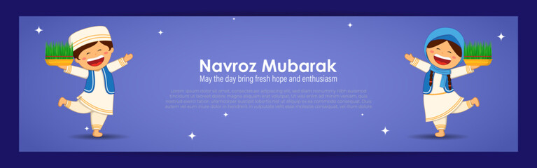 Vector illustration of Happy Nowruz Persian New Year greeting