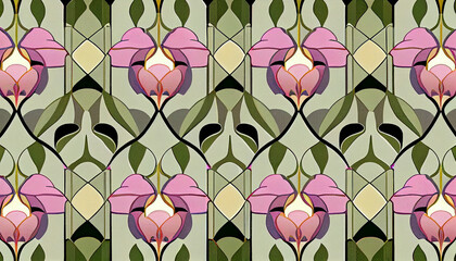 Floral geometric wallpaper pattern