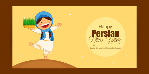 Vector illustration of Happy Nowruz Persian New Year greeting