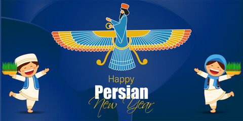 Vector illustration of Happy Nowruz Persian New Year greeting