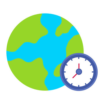 Time Zone Flat Multicolor Icon