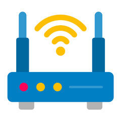 Wifi Connection Flat Multicolor Icon