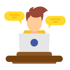 Person Chatting Flat Multicolor Icon