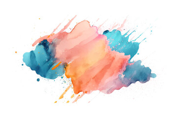 Watercolor Paint Powder Splat Blue White Pink Orange Explosive blob drip splodge spot Mark With an Explosion of Color, Movement and Artistic Flair Illustration Fun, Expressive