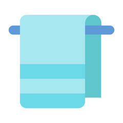 Bath Towel Flat Multicolor Icon