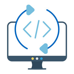 Programming Cycle Flat Multicolor Icon