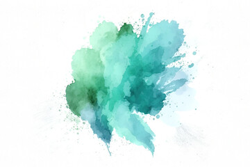 Watercolor Paint Powder Splat Blue White Green Explosive blob drip splodge spot Mark With an Explosion of Color, Movement and Artistic Flair Illustration Fun, Expressive
